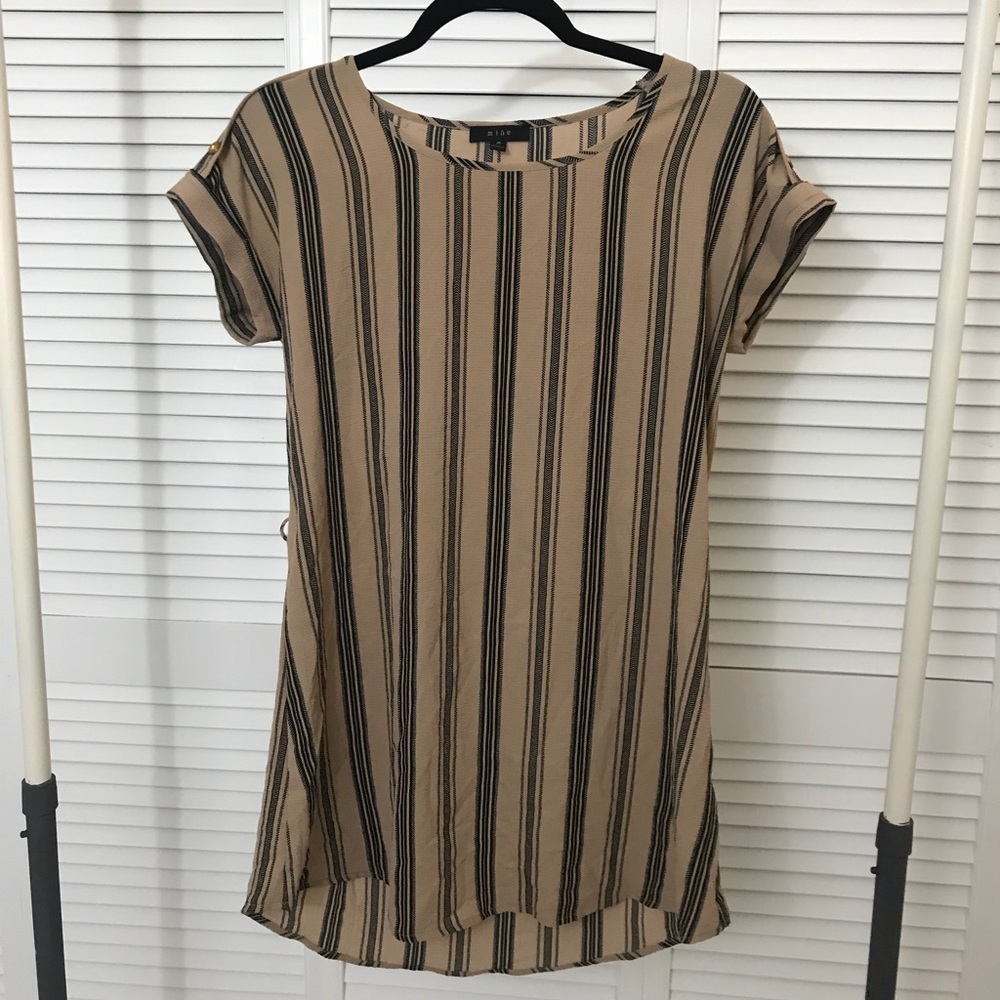 Brown and black Striped dress